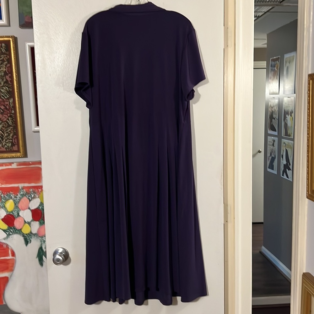 Alfani deep plum flutter sleeve dress. Flowy!! - Picture 7 of 9